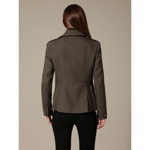 French Connection Erno Wool Short Military Jacket - Size 0 - Dark Olive - Picture 3 of 9